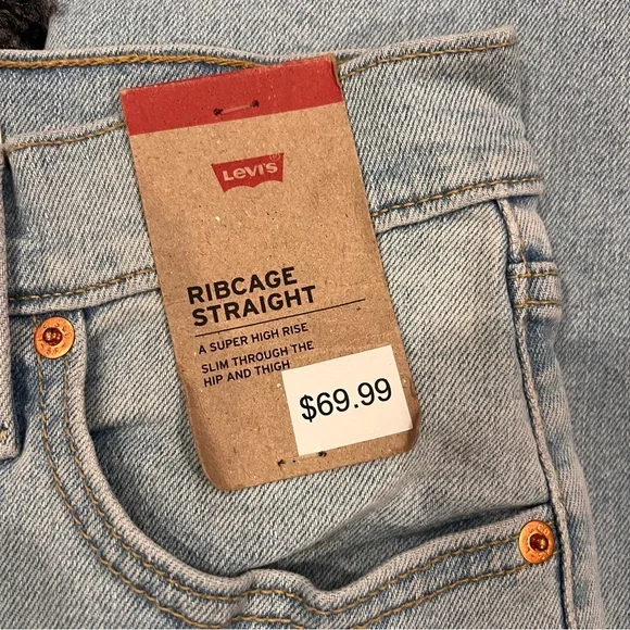 🌸NWT LEVIS RIBCAGE STRAIGHT HIGH RISE JEANS SIZE 28x32🌸 - Picture 6 of 9